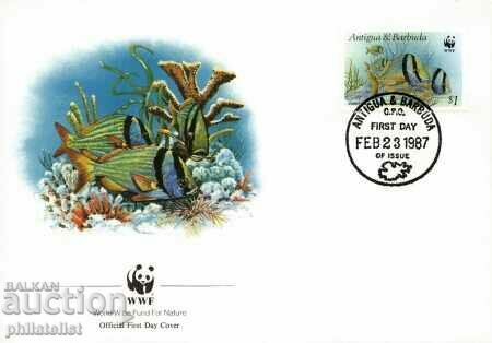 Delivery of Antigua and Barbuda 1987 - 4 issues FDC Complete Series - WWF