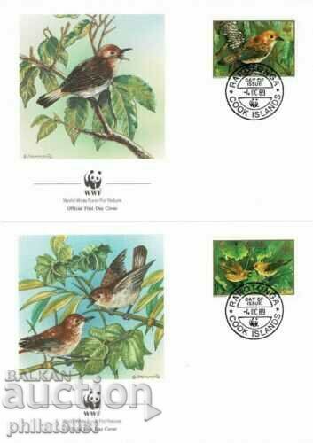 Cook Islands - 1989 - 4 issues FDC Complete Series - WWF