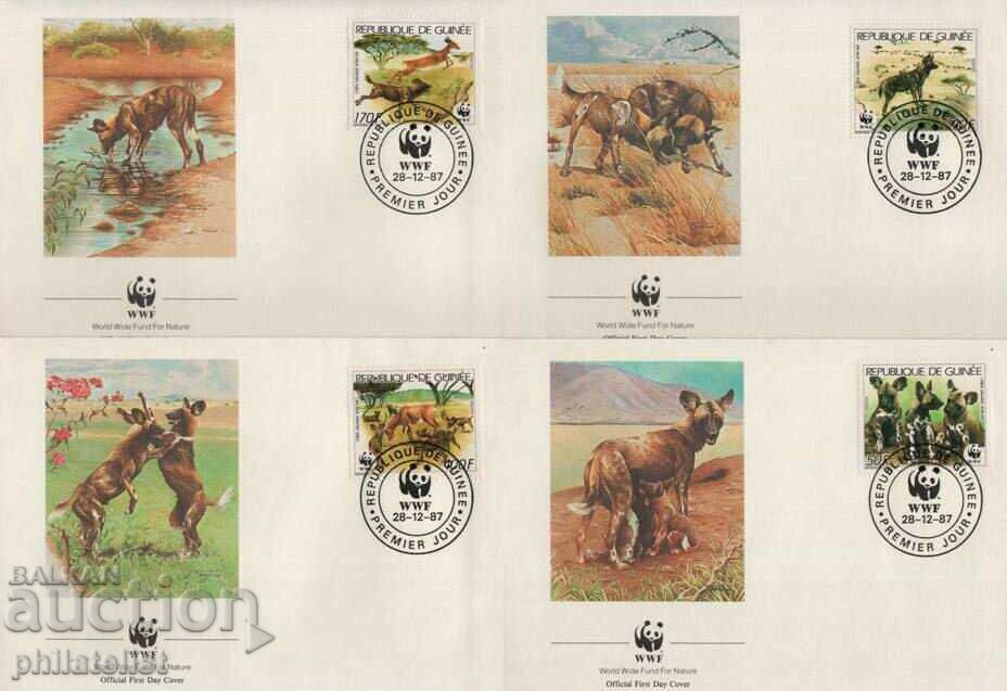 Guinea 1987 - 4 pieces FDC Complete series - WWF