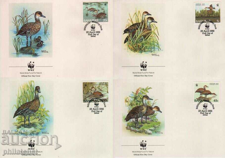 Bahamas 1988 - 4 issues FDC Complete series - WWF
