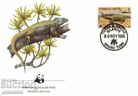 Turks and Caicos 1986 - 4 issue FDC Complete Series - WWF