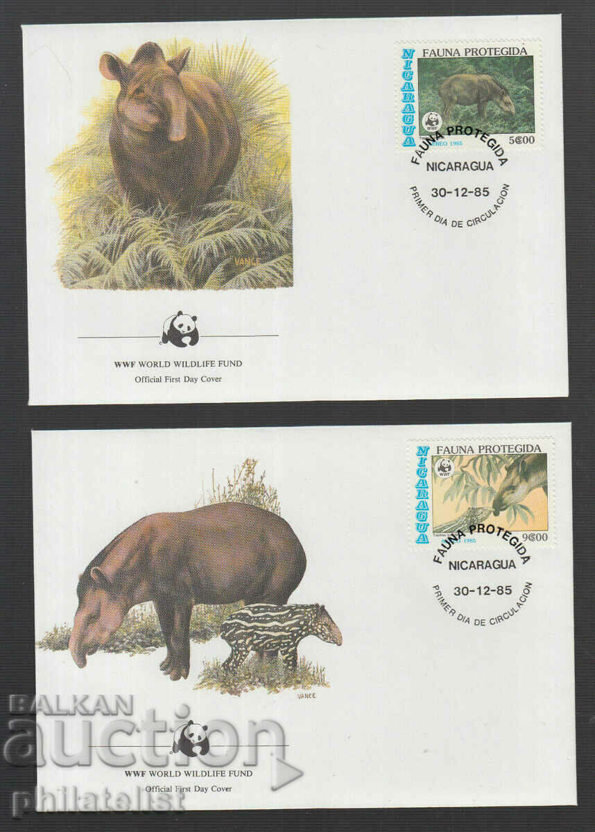Nicaragua 1985 - 4 pieces FDC Complete series - WWF with price 3.05 BGN | € 1.56 Nicaragua 1985 - 4 pieces FDC Complete series - WWF with price 3.05 BGN | € 1.56