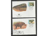 Nicaragua 1985 - 4 pieces FDC Complete series - WWF
