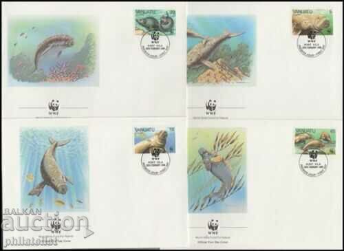 Vanuatu 1988 - 4 pieces FDC Complete series - WWF