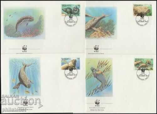 Vanuatu 1988 - 4 pieces FDC Complete series - WWF