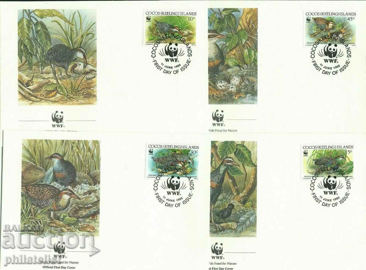 Cocos Islands - Australia - 4 pieces FDC Complete series - WWF