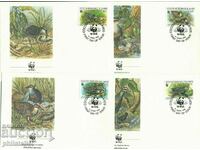 Cocos Islands - Australia - 4 pieces FDC Complete series - WWF