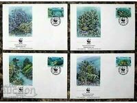 Тувалу 1992 - 4 броя FDC Комплектна серия - WWF