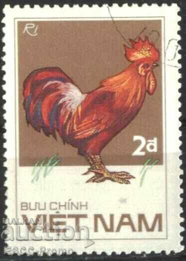 Stamped stamp Fauna Bird Rooster 1986 from Vietnam