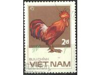 Ștampila ștampilată Fauna Bird Cocoș 1986 din Vietnam