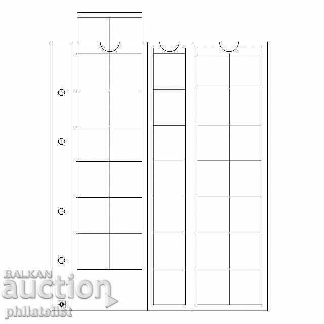 Leuchtturm Optima-27 φύλλα 35 νομίσματα έως 27 mm /op.5 τμχ/