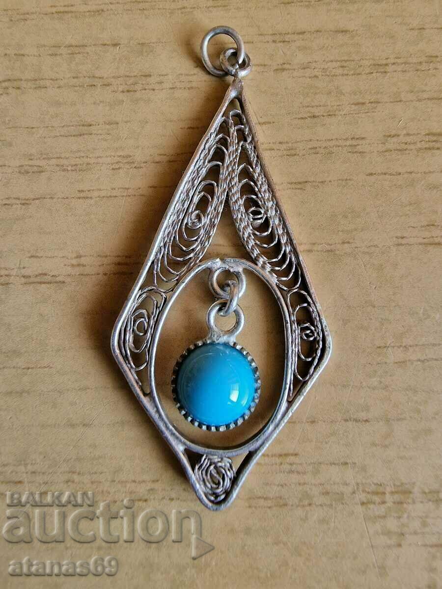 Silver pendant with turquoise - 3.61 g.