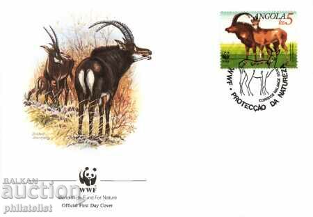 Auction Angola 1990 - 4 pieces FDC Complete series - WWF Auction Angola 1990 - 4 pieces FDC Complete series - WWF