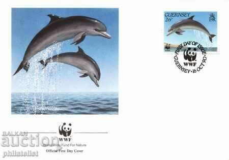 Auction Guernsey 1990 4 Piece FDC Complete Series - WWF Auction Guernsey 1990 4 Piece FDC Complete Series - WWF