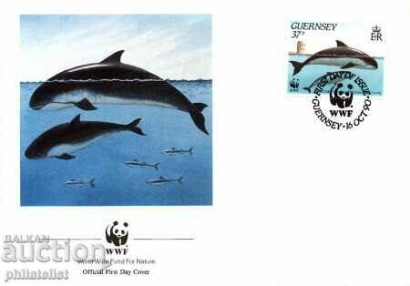 Delivery of Guernsey 1990 4 Piece FDC Complete Series - WWF Delivery of Guernsey 1990 4 Piece FDC Complete Series - WWF