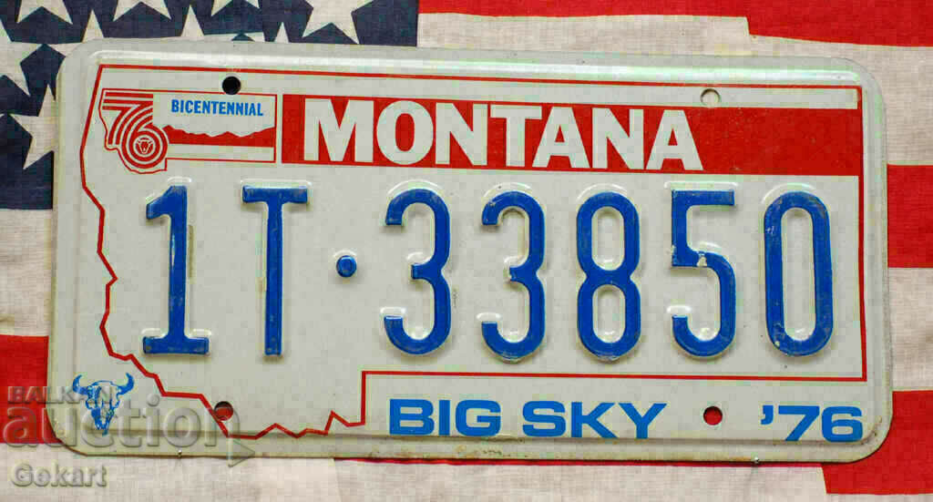 US License Plate MONTANA 1976