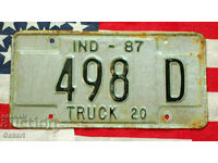 US License Plate INDIANA 1987
