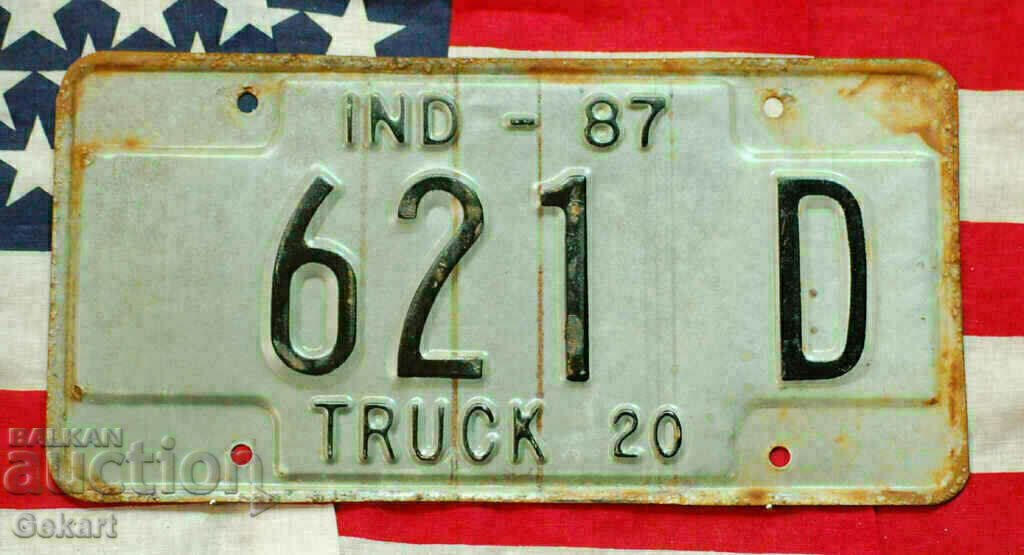 US License Plate INDIANA 1987