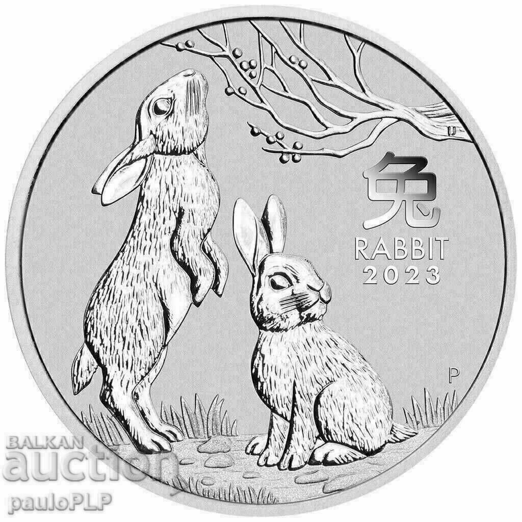 2 oz SILVER -2023 "YEAR OF THE RABBIT" - LUNAR AUSTRALIA