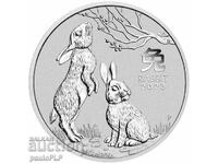 2 oz SILVER -2023 "ANUL IEPURELUI" - AUSTRALIA LUNAR