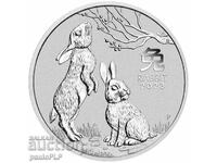 2 oz SILVER -2023 "YEAR OF THE RABBIT" - ΣΕΛΗΝΙΚΗ ΑΥΣΤΡΑΛΙΑ