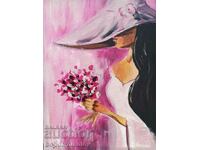 Букет от любимия, рисувана картина 30/40 върху платно