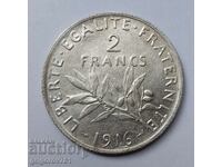 2 франка сребро Франция 1916 - сребърна монета #7