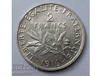 2 Franci Argint Franta 1916 - Moneda de argint #8