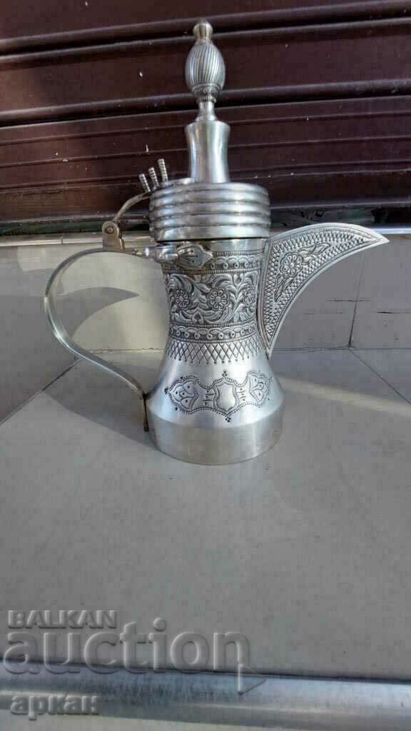 Oală de cafea arabă argintie 0,925 masiv -987 gr.