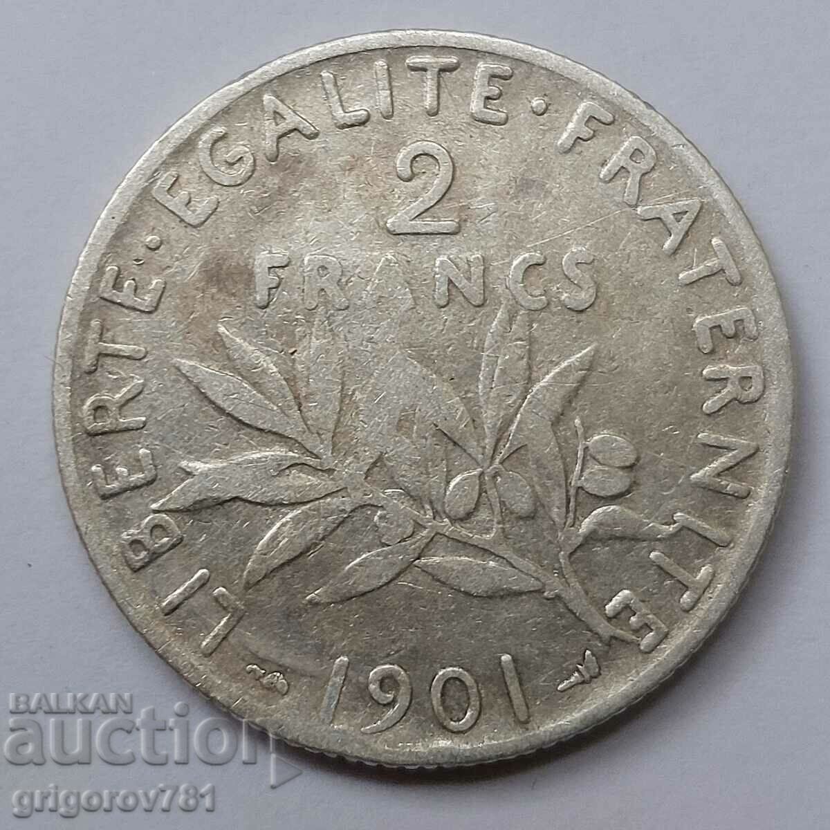 2 франка сребро Франция 1901 - сребърна монета #40