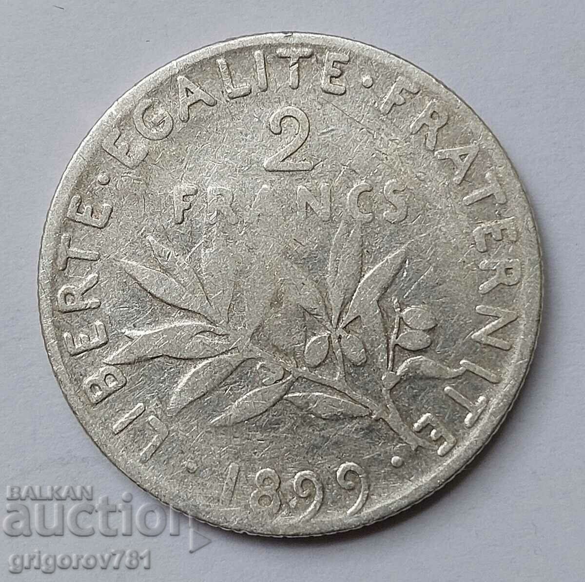 2 Φράγκα Ασήμι Γαλλία 1899 - Ασημένιο νόμισμα #41