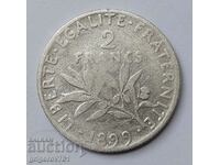 2 Francs Silver France 1899 - Silver Coin #41