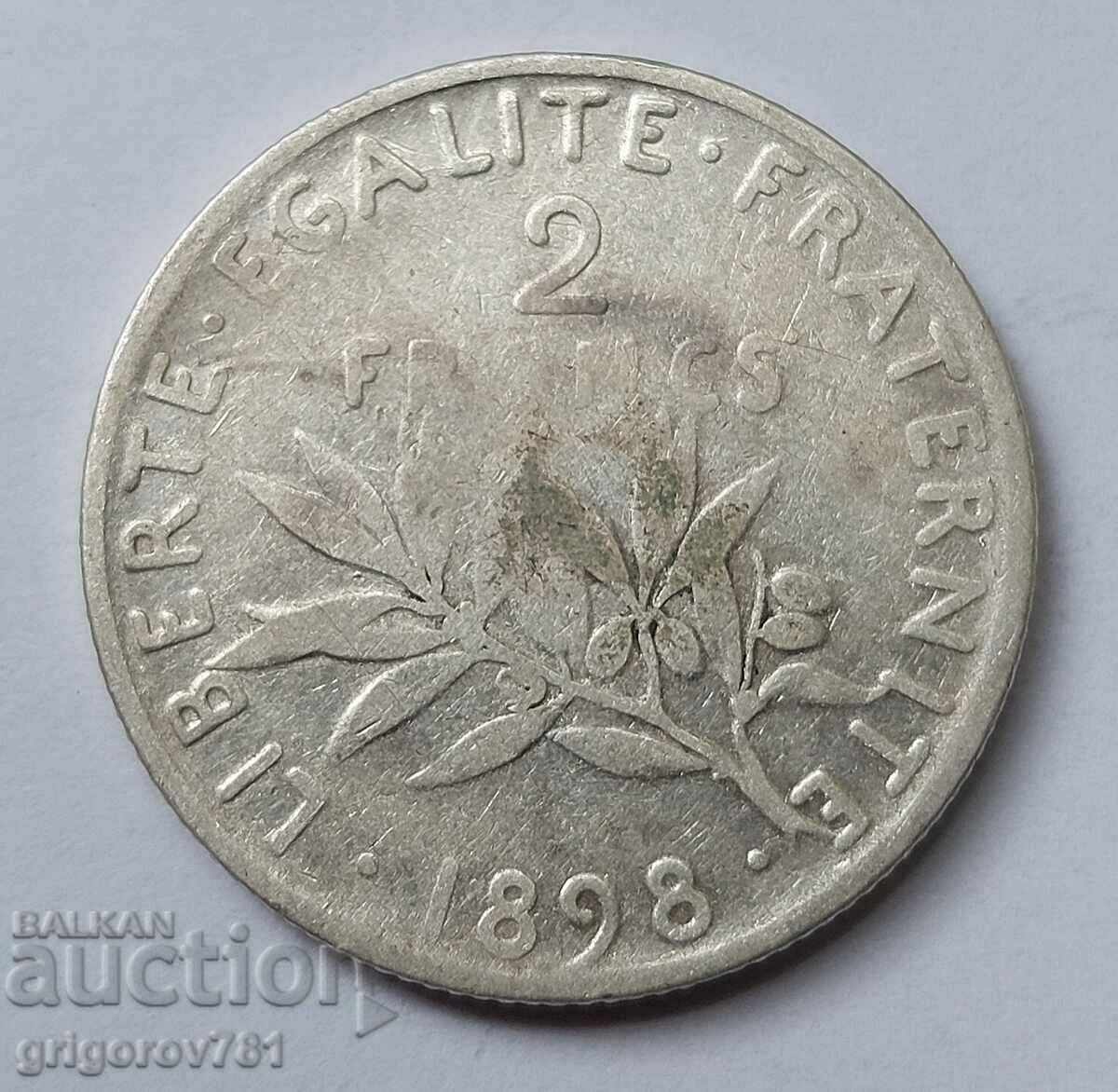 2 Franci Argint Franta 1898 - Moneda de argint #43