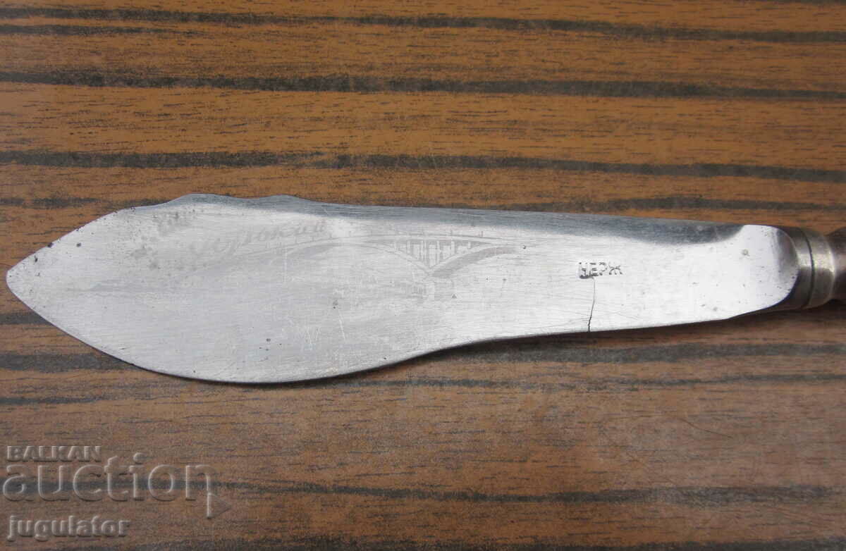 old Russian silver plated butter knife with ornaments - 6 old Russian silver plated butter knife with ornaments - 6