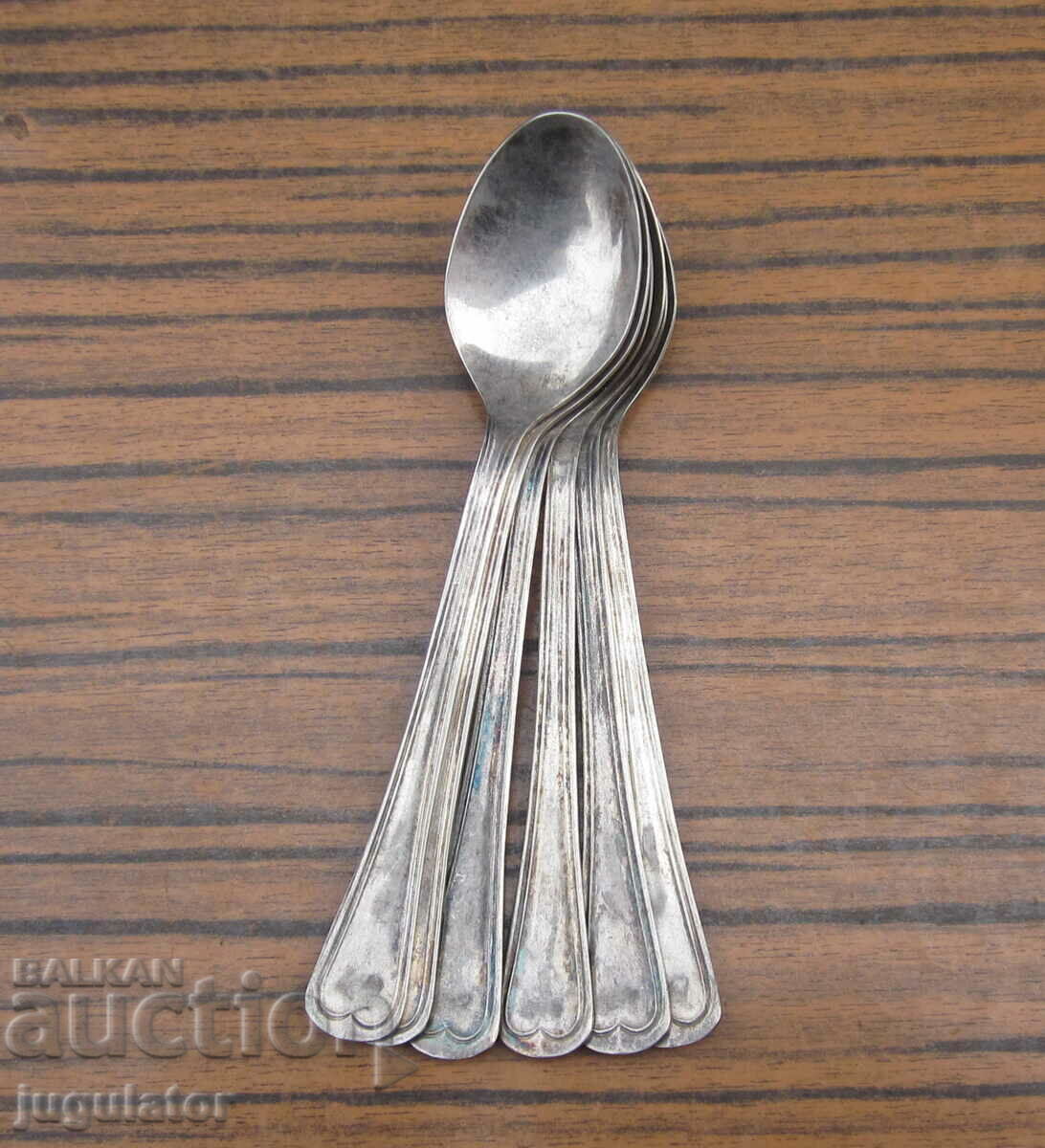 set of six antique silver plated tea spoons