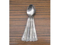 set of six antique silver plated tea spoons
