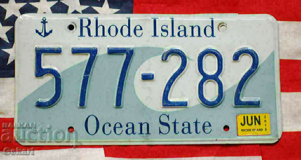 US license plate Plate RHODE ISLAND