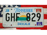 US license plate Plate TENNESSEE
