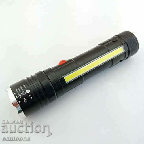 T6 LED rechargeable flashlight and T6-26 work lamp, LED + COB