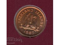 1 penny 1987, Falkland Islands