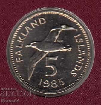 5 pence 1985, Falkland Islands