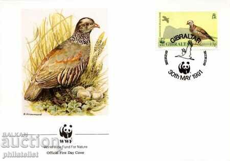Auction Gibraltar 1991 - 4 pieces FDC Complete Series - WWF Auction Gibraltar 1991 - 4 pieces FDC Complete Series - WWF