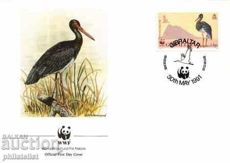 Delivery of Gibraltar 1991 - 4 pieces FDC Complete Series - WWF Delivery of Gibraltar 1991 - 4 pieces FDC Complete Series - WWF