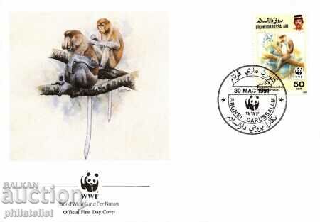 Brunei Darussalam 1991 - 4 pieces FDC Complete Series - WWF with price 3.00 BGN | € 1.53