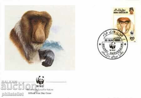 Auction Brunei Darussalam 1991 - 4 pieces FDC Complete Series - WWF Auction Brunei Darussalam 1991 - 4 pieces FDC Complete Series - WWF