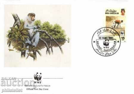 Delivery of Brunei Darussalam 1991 - 4 pieces FDC Complete Series - WWF Delivery of Brunei Darussalam 1991 - 4 pieces FDC Complete Series - WWF