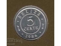 5 cents 1986, Belize