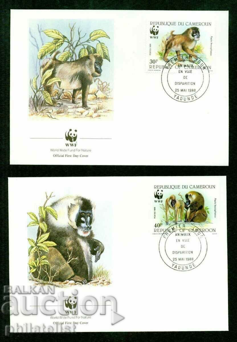 Cameroon 1988 - 4 pieces FDC Complete series - WWF with price 3.05 BGN | € 1.56