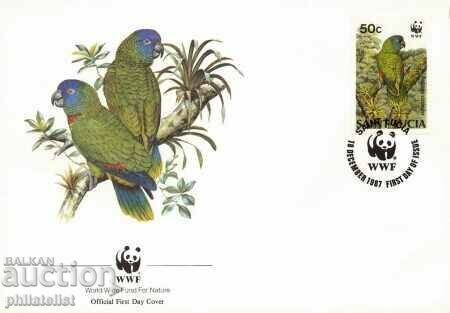 Auction Saint Lucia 1987 - 4 pieces FDC Complete series - WWF Auction Saint Lucia 1987 - 4 pieces FDC Complete series - WWF