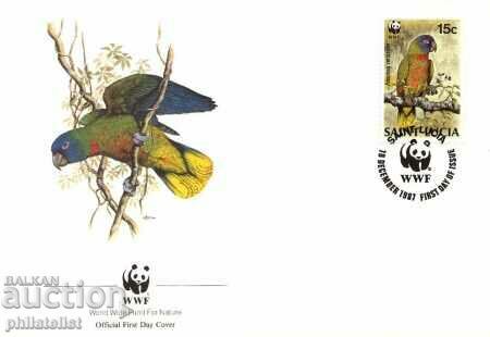 Delivery of Saint Lucia 1987 - 4 pieces FDC Complete series - WWF Delivery of Saint Lucia 1987 - 4 pieces FDC Complete series - WWF